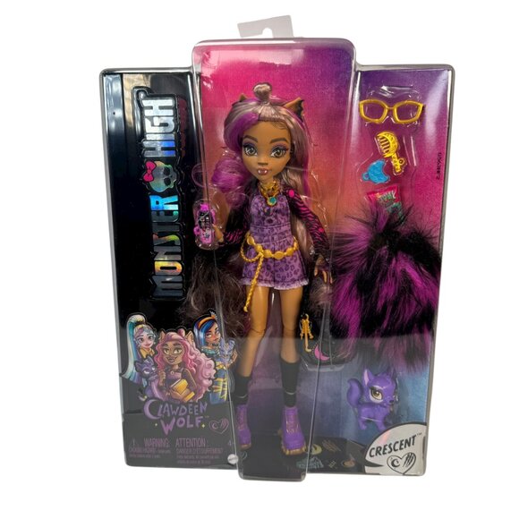 Monster High Clawdeen Wolf Doll w/ Crescent Pet Werewolf Horror Goth Punk Emo - Picture 2 of 13